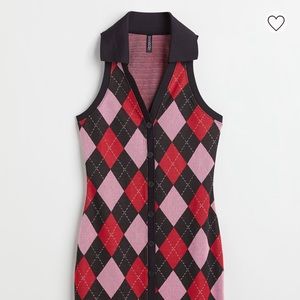 Red and pink argyle dress ! Make an offer !